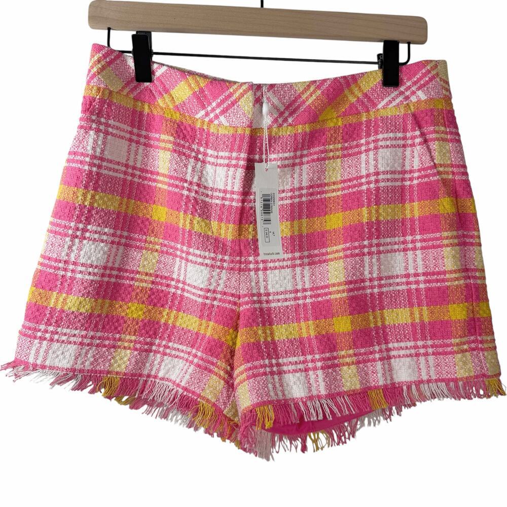 New Women’s Trina Turk Corbin 2 Plaid Tweed Shorts Size 6 - Picture 2 of 12